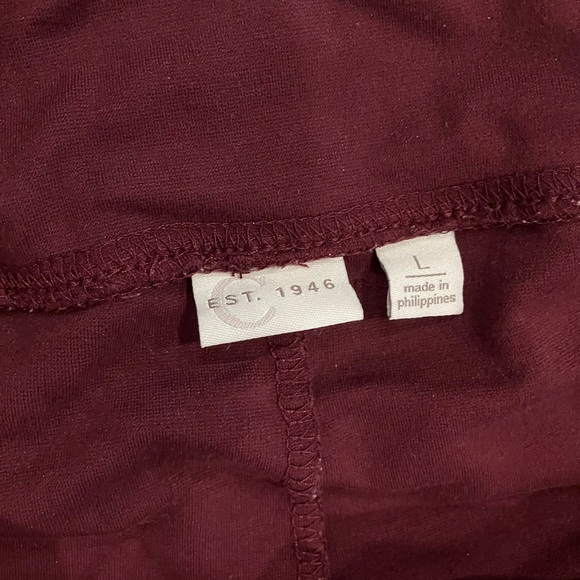 Cato Fashions C est 1946 Burgundy Yoga Pants - Picture 2 of 3